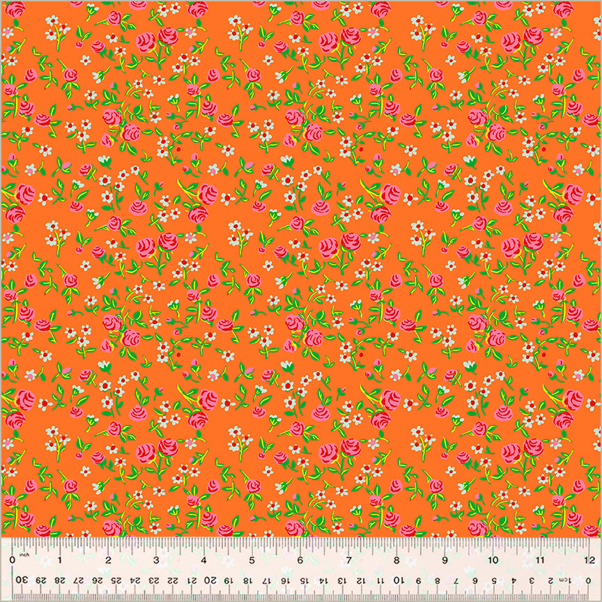 Mousy Floral in Tangerine | Heather Ross by Hand