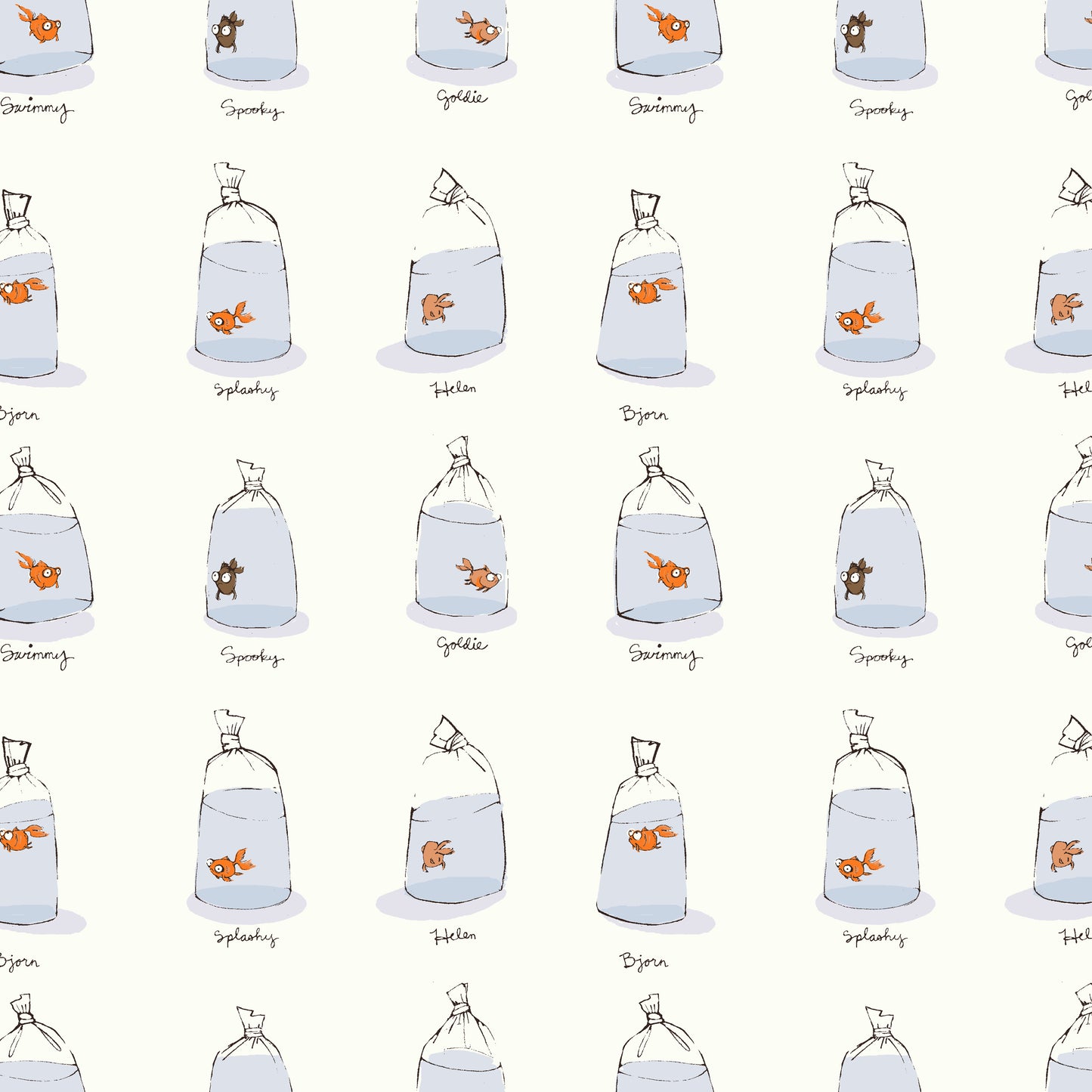 Goldfishes in Bags in White | Heather Ross Favorites