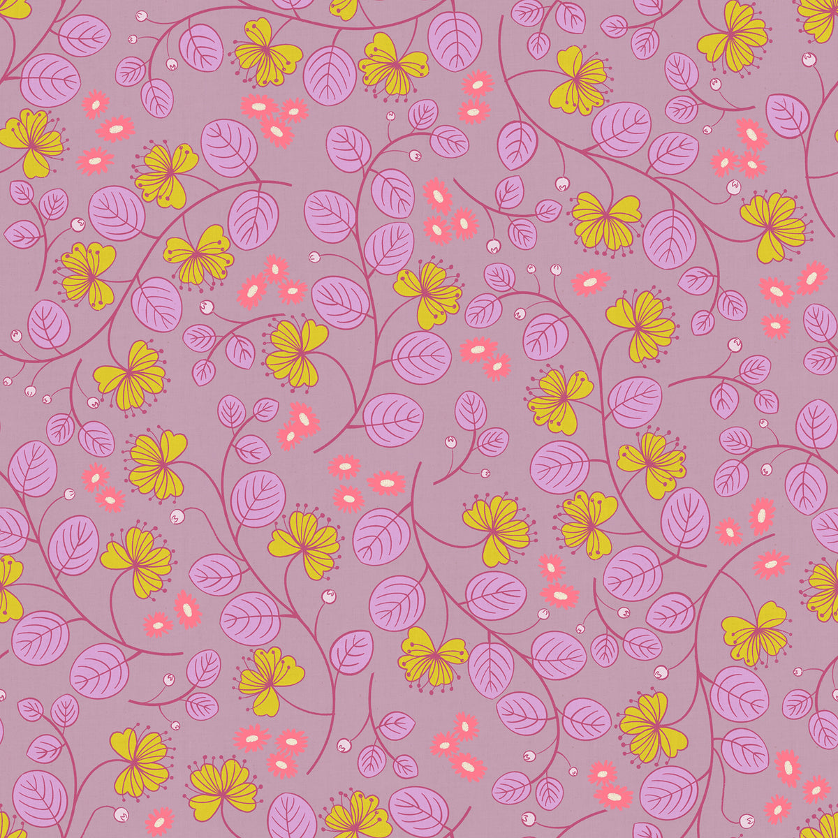 Caper Floral in Lilac | Lofi Linens