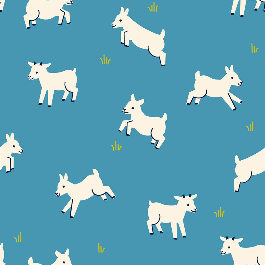 Baby Goats in Vintage Blue | Animal Animal