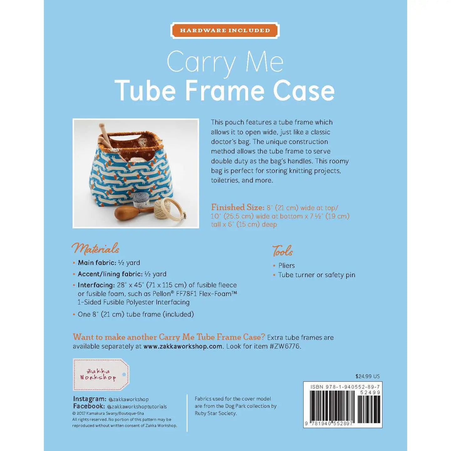 Carry Me Tube Frame Case | Pattern + Hardware