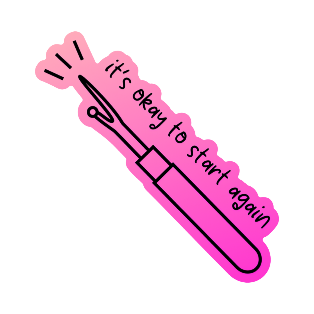 It's Okay to Start Again | Vinyl Sticker – Sleepy House Studio