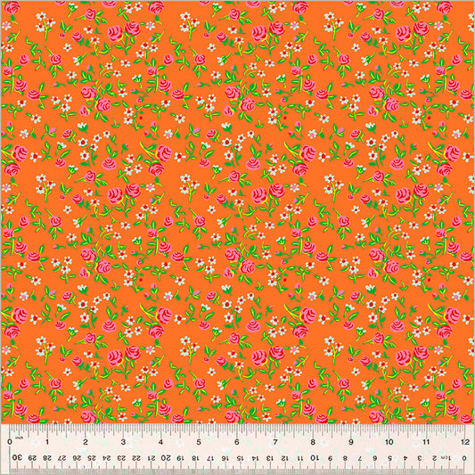 Mousy Floral in Tangerine | Heather Ross by Hand