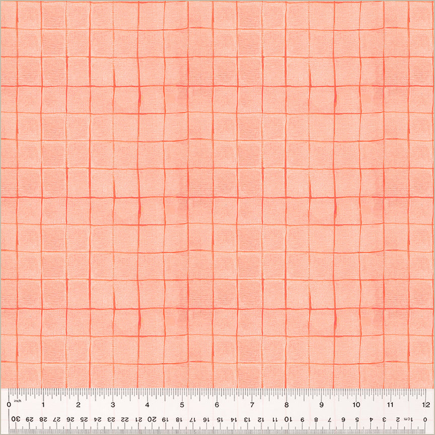 Drawn Plaid in Salmon | Heather Ross by Hand