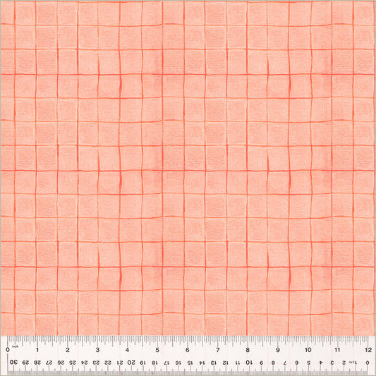 Drawn Plaid in Salmon | Heather Ross by Hand