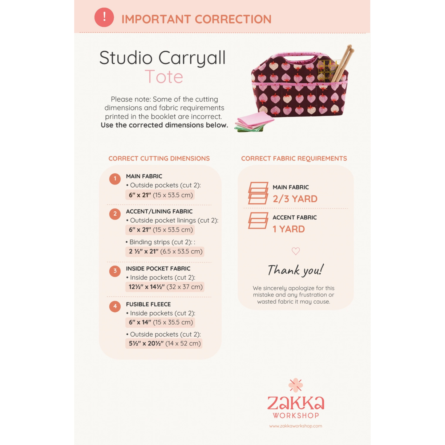 Studio Carryall | Pattern + Hardware