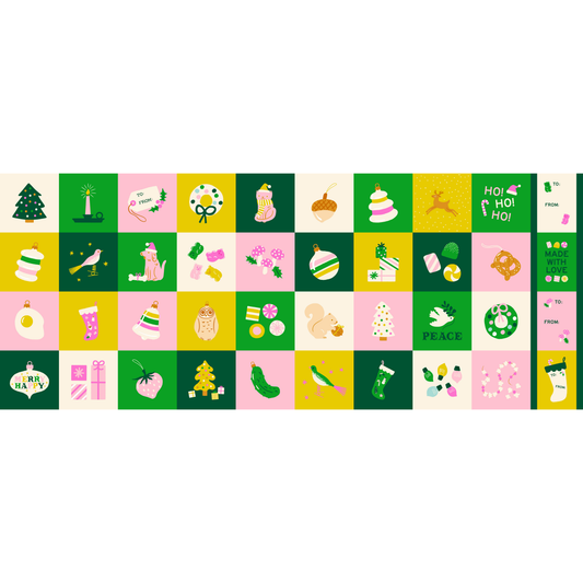 Merry Happy in Verdant | 1 Yard Panel
