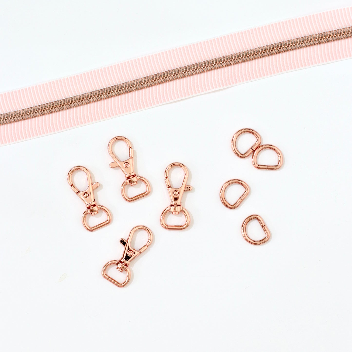 Pink Stripe + Rose Gold | Zipper by the Yard