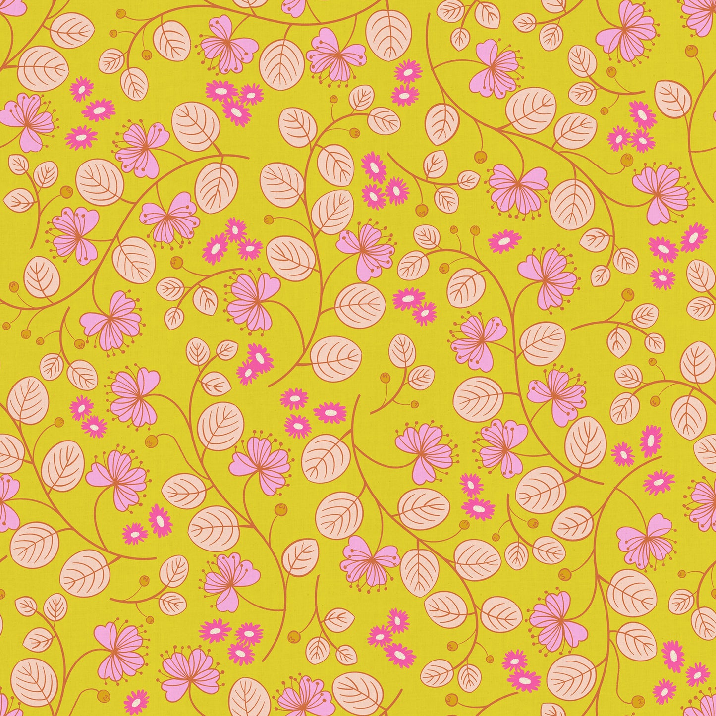 Caper Floral in Citron | Lofi Linens