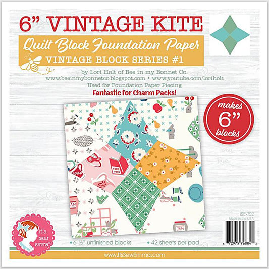 Vintage Kite Quilt Block | 6" Foundation Paper Pad