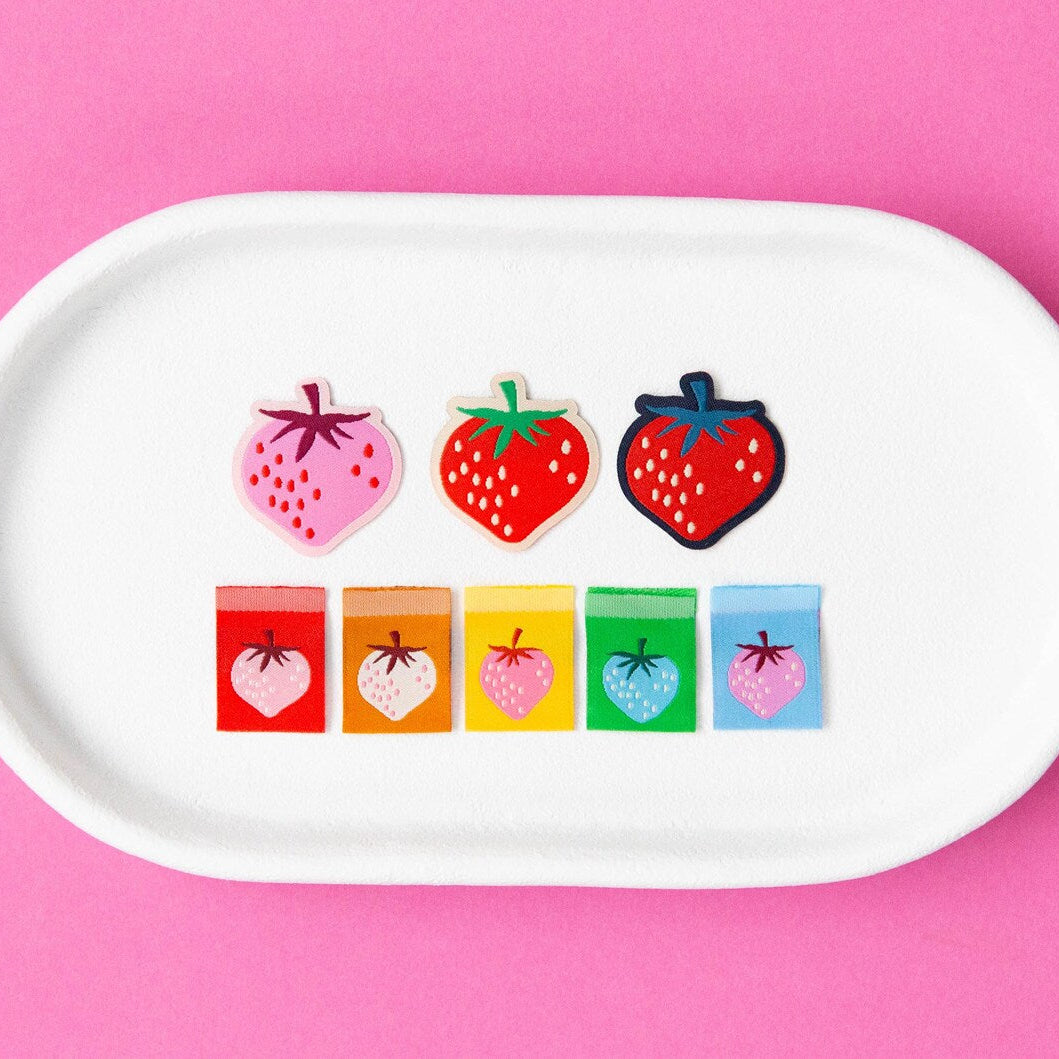 Rainbow Strawberries | Woven Labels