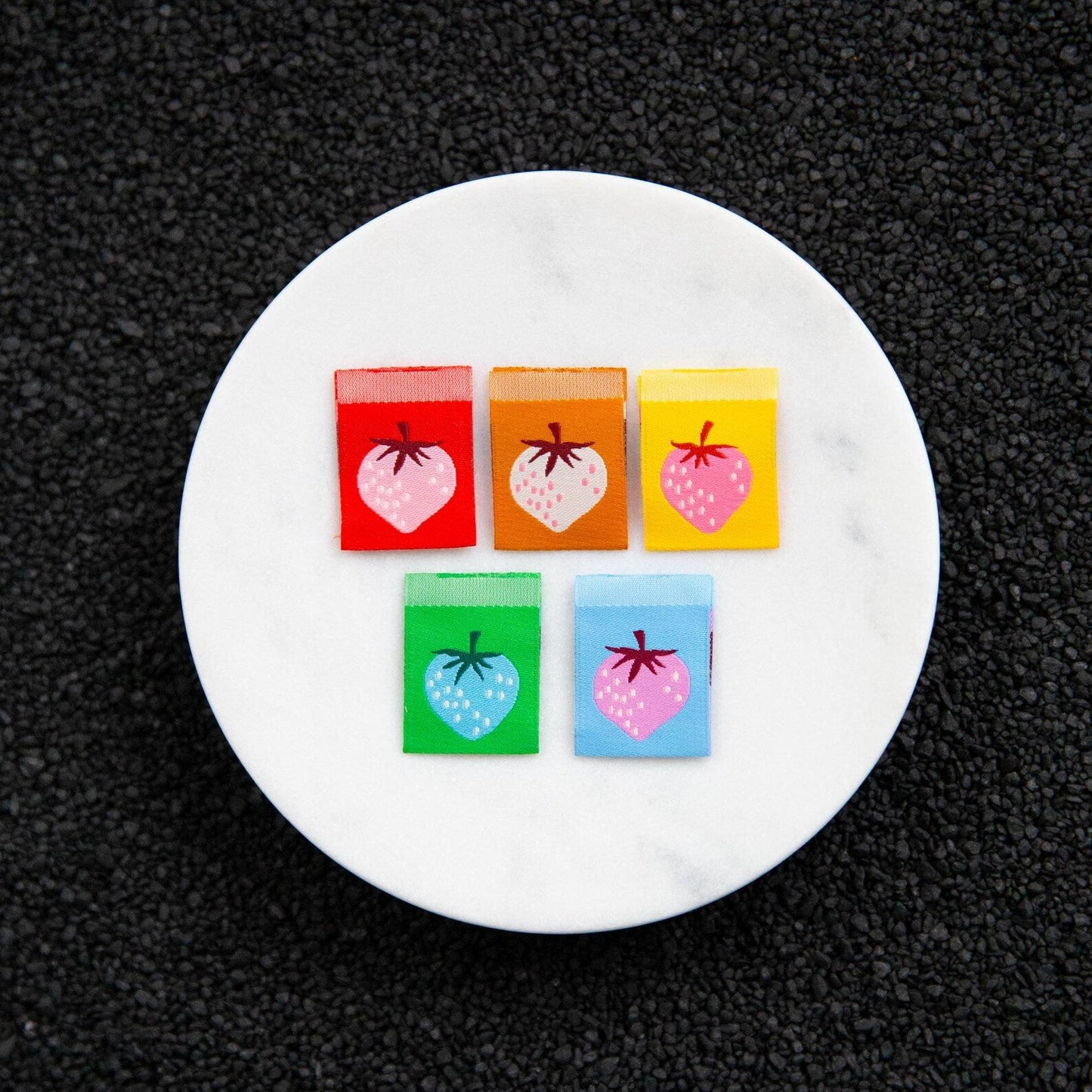 Rainbow Strawberries | Woven Labels