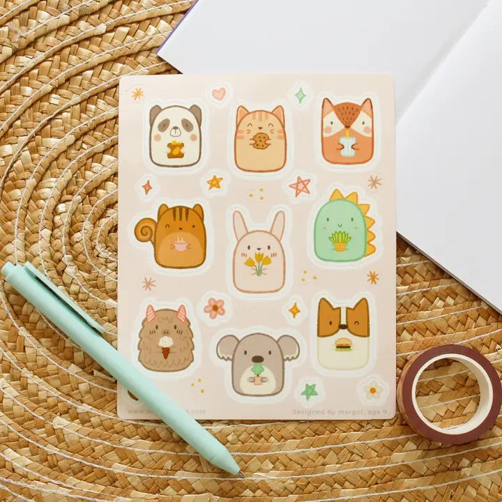 Cute Animal Friends | Sticker Sheet