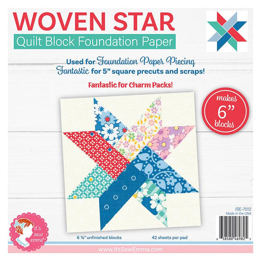 Woven Star Quilt Block | 6" Foundation Paper Pad