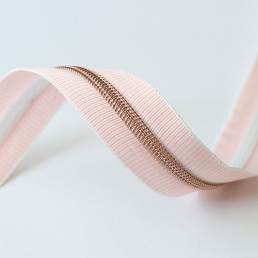Pink Stripe + Rose Gold | Zipper by the Yard