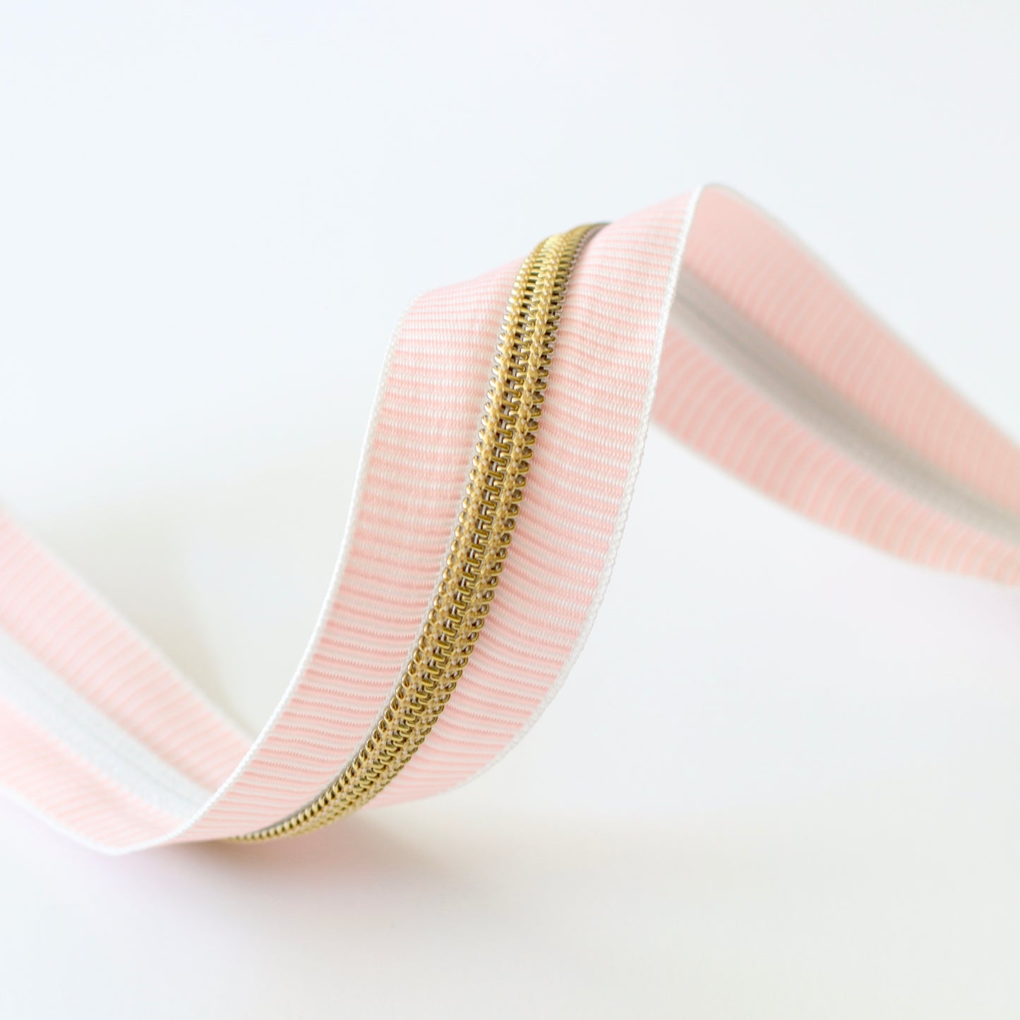 Pink Stripe + Gold | Zipper by the Yard